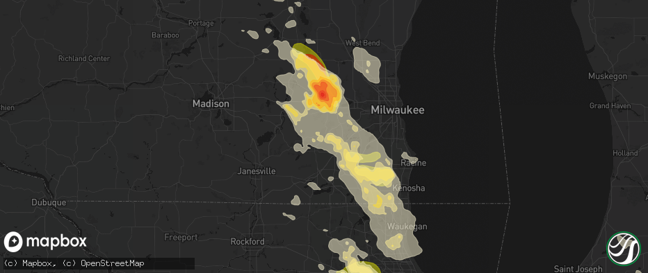 Hail map in Eagle, WI on July 27, 2026