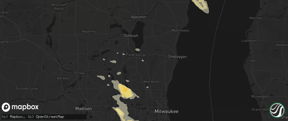 Hail map in Eden, WI on July 27, 2026