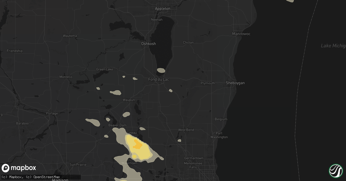 Hail map in Eden, WI on July 27, 2026