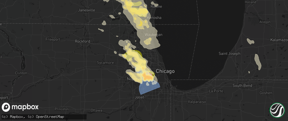 Hail map in Elk Grove Village, IL on July 27, 2026