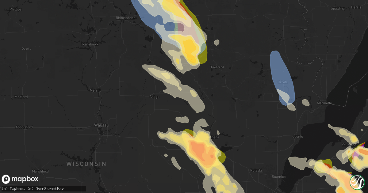 Hail map in Elton, WI on July 27, 2026