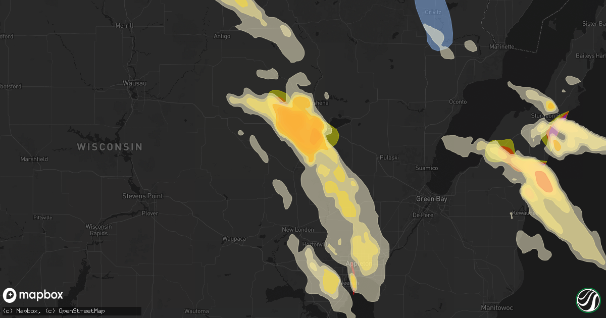 Hail map in Embarrass, WI on July 27, 2026