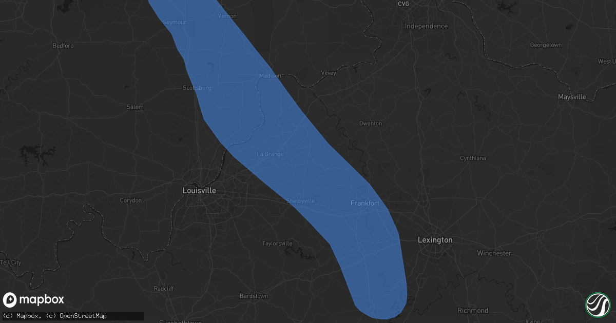 Hail map in Eminence, KY on July 27, 2026