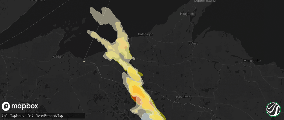 Hail map in Ewen, MI on July 27, 2026