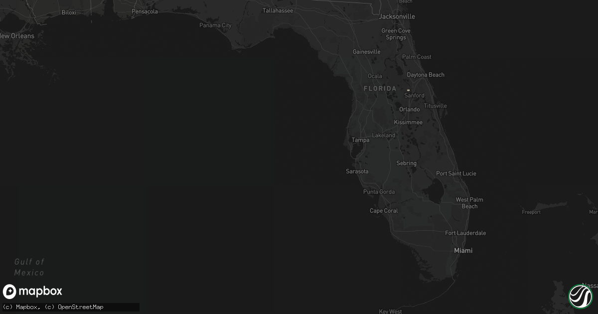 Hail map in Florida on July 27, 2026