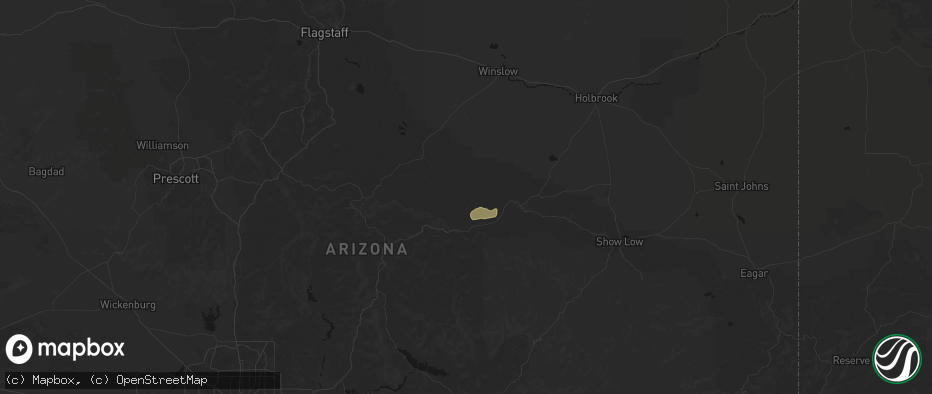Hail map in Forest Lakes, AZ on July 27, 2026