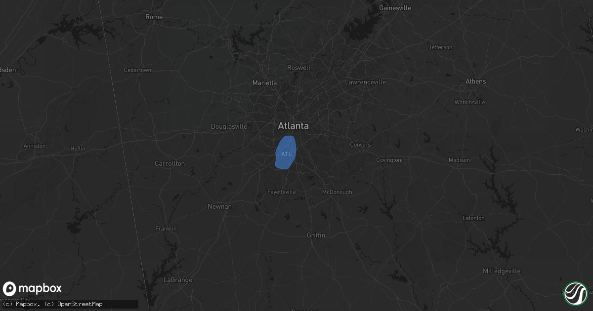 Hail map in Forest Park, GA on July 27, 2026