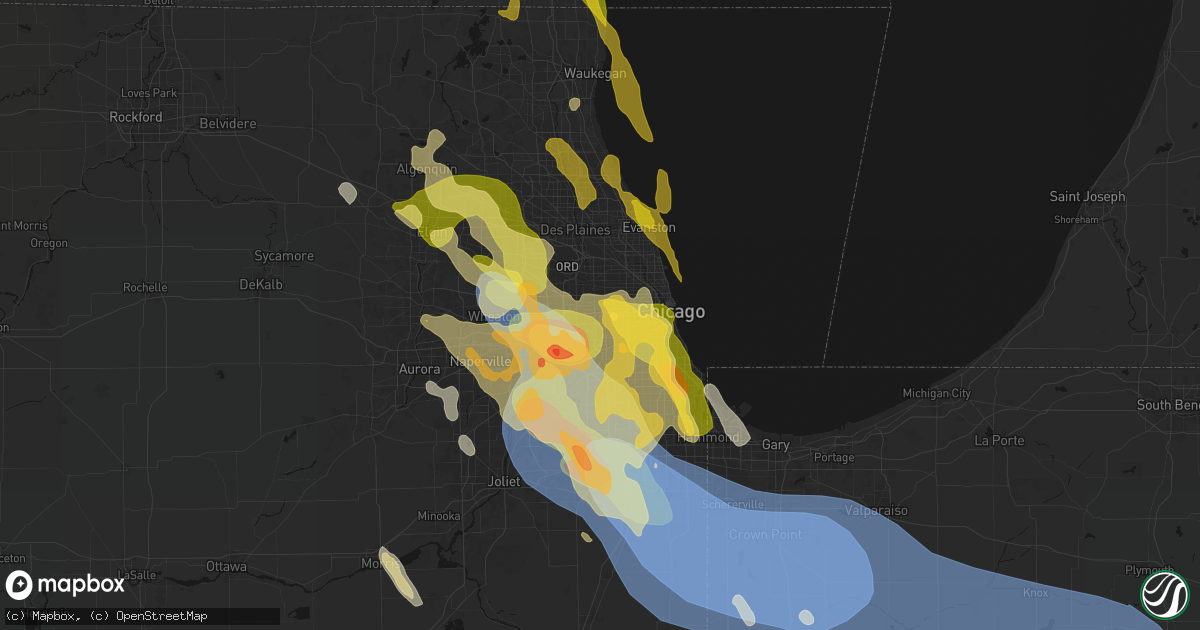 Hail map in Forest Park, IL on July 27, 2026