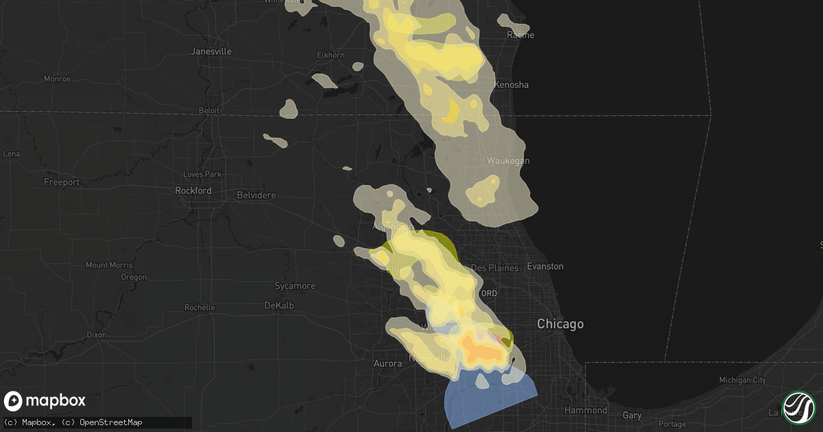 Hail map in Fox River Grove, IL on July 27, 2026