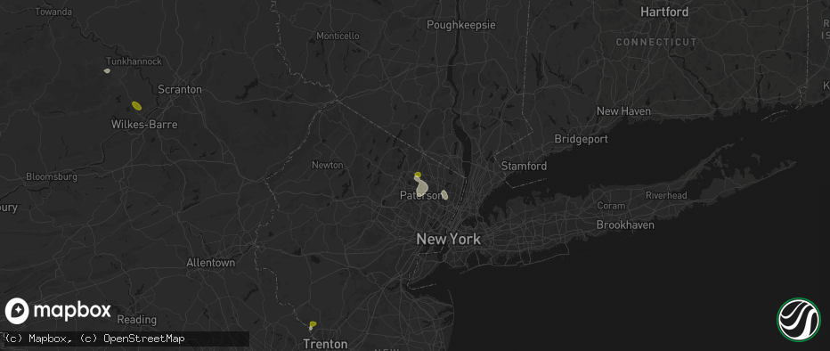 Hail map in Franklin Lakes, NJ on July 27, 2026