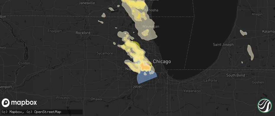 Hail map in Glendale Heights, IL on July 27, 2026
