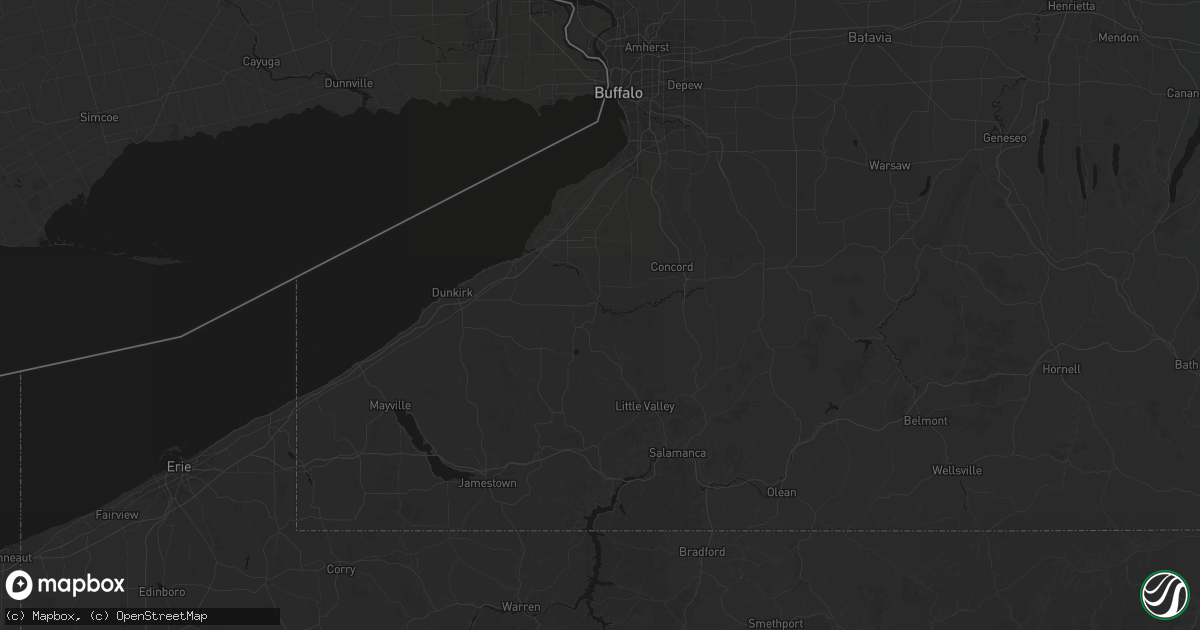 Hail map in Gowanda, NY on July 27, 2026