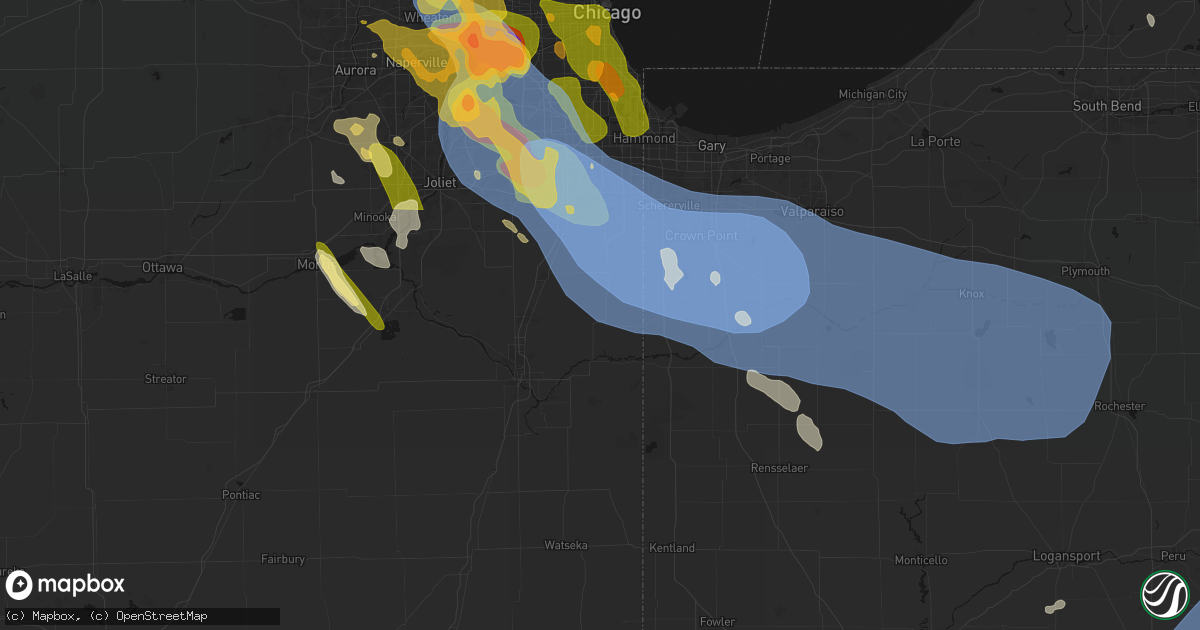 Hail map in Grant Park, IL on July 27, 2026
