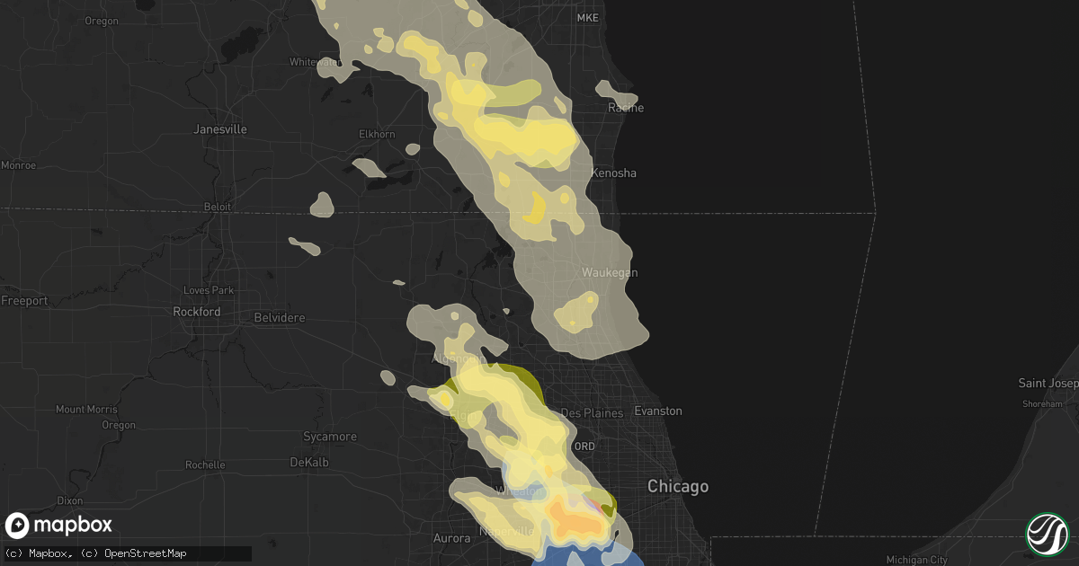 Hail map in Grayslake, IL on July 27, 2026