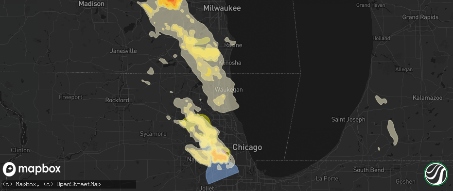 Hail map in Great Lakes, IL on July 27, 2026