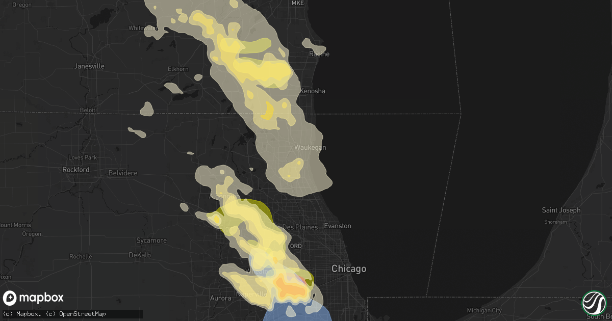 Hail map in Great Lakes, IL on July 27, 2026
