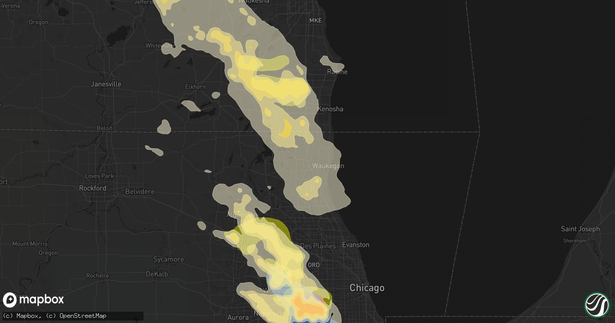 Hail map in Gurnee, IL on July 27, 2026