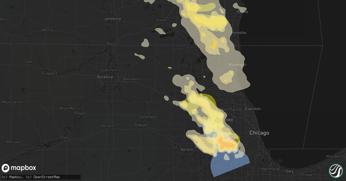 Hail map in Huntley, IL on July 27, 2026