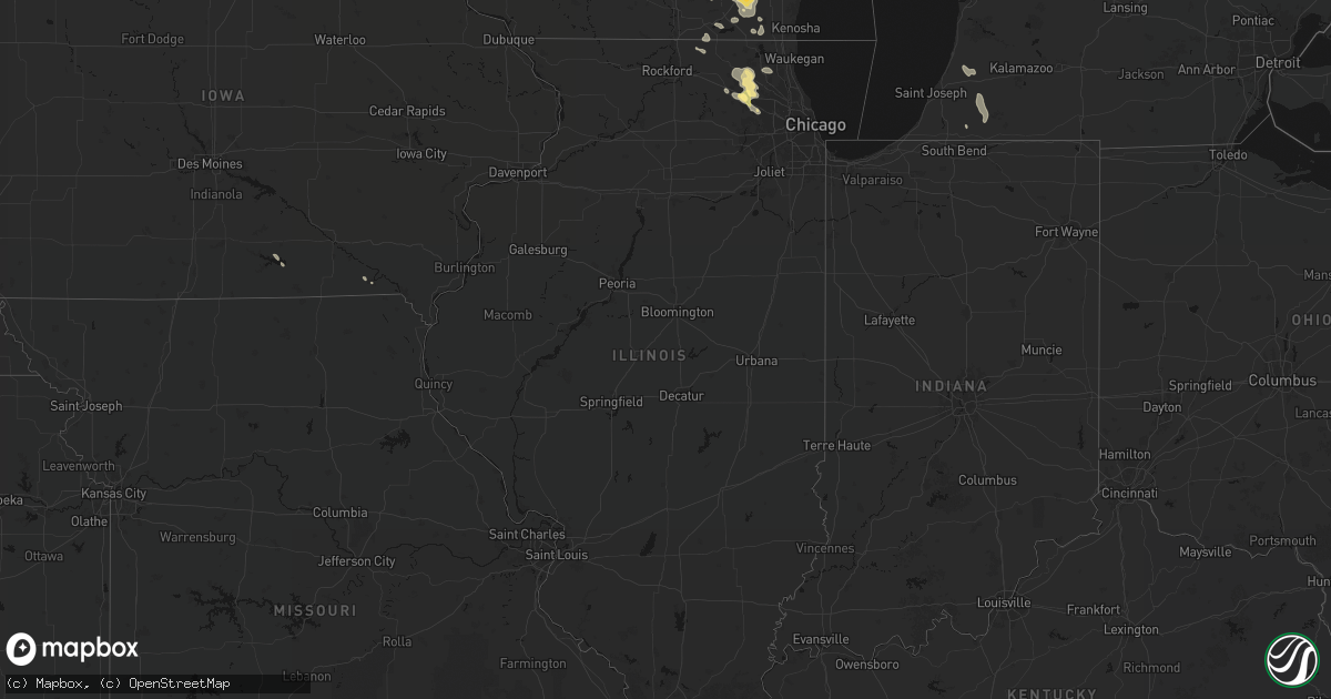 Hail map in Illinois on July 27, 2026