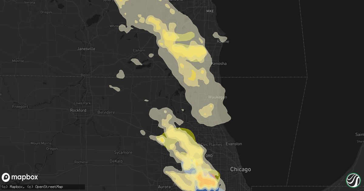 Hail map in Ingleside, IL on July 27, 2026