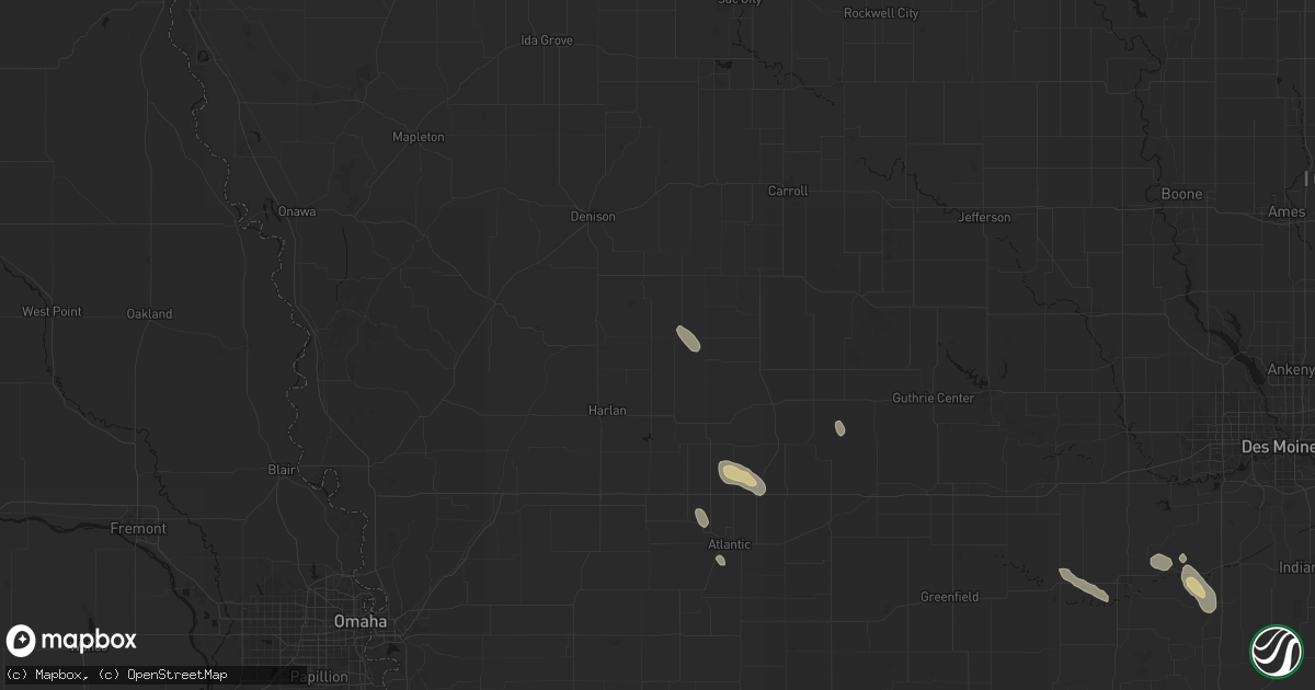 Hail map in Irwin, IA on July 27, 2026