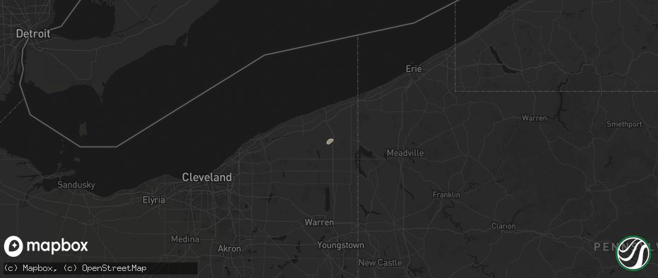 Hail map in Jefferson, OH on July 27, 2026