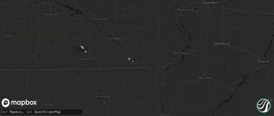 Hail map in Keosauqua, IA on July 27, 2026
