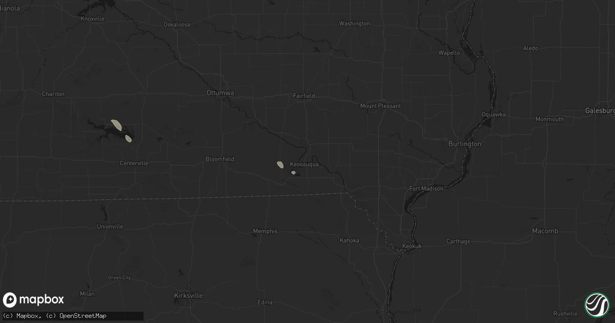 Hail map in Keosauqua, IA on July 27, 2026