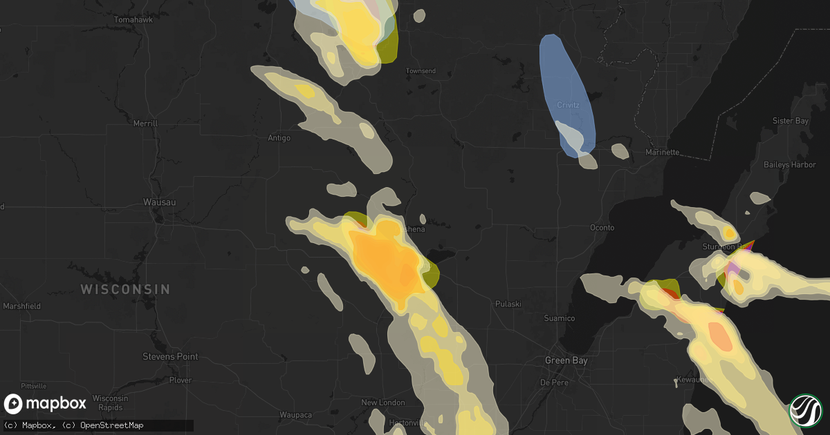 Hail map in Keshena, WI on July 27, 2026