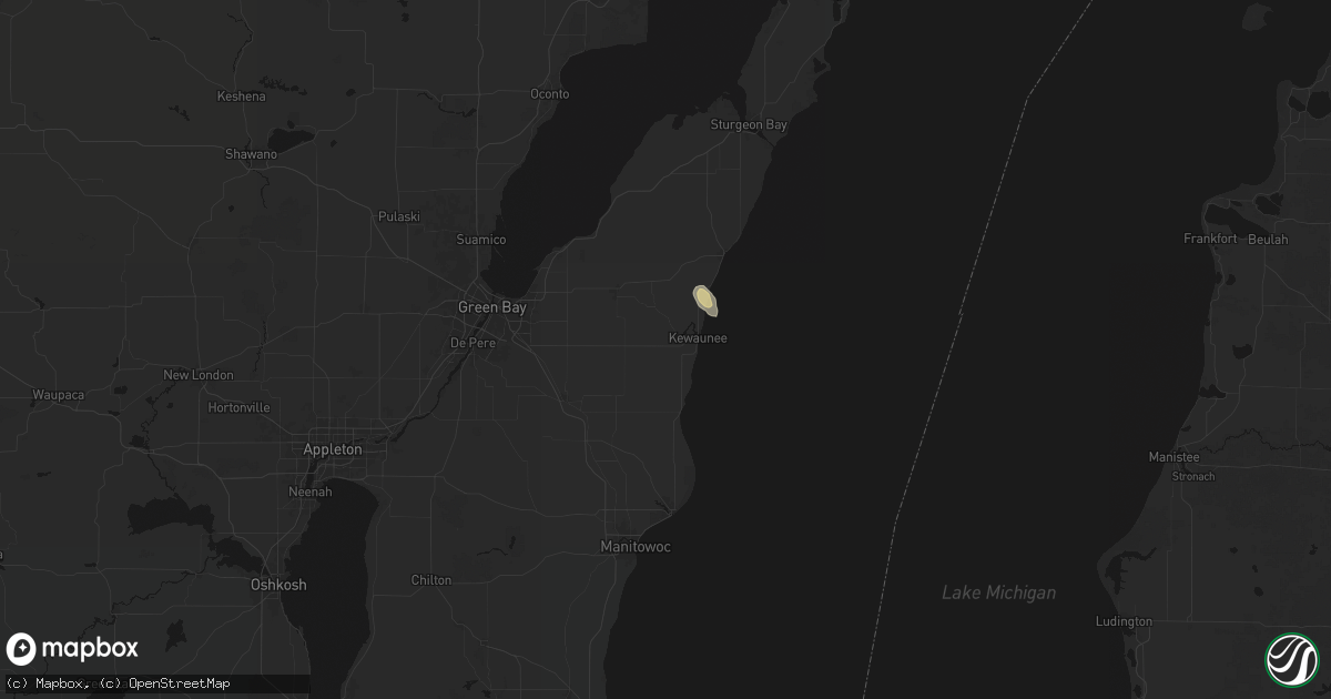 Hail map in Kewaunee, WI on July 27, 2026