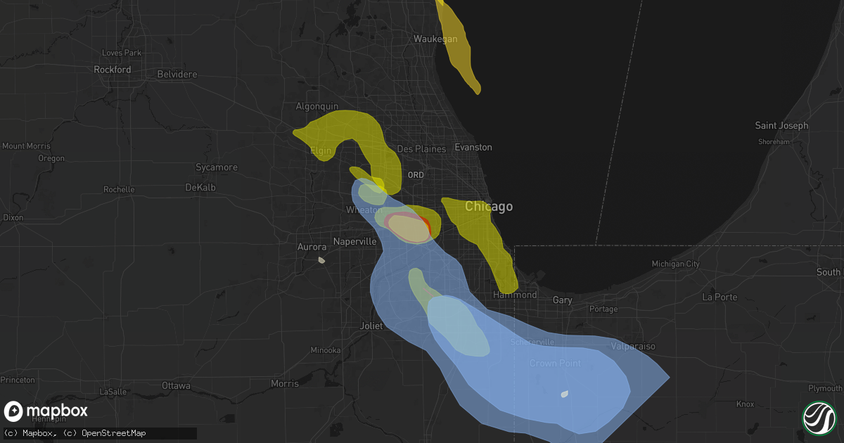 Hail map in La Grange Park, IL on July 27, 2026