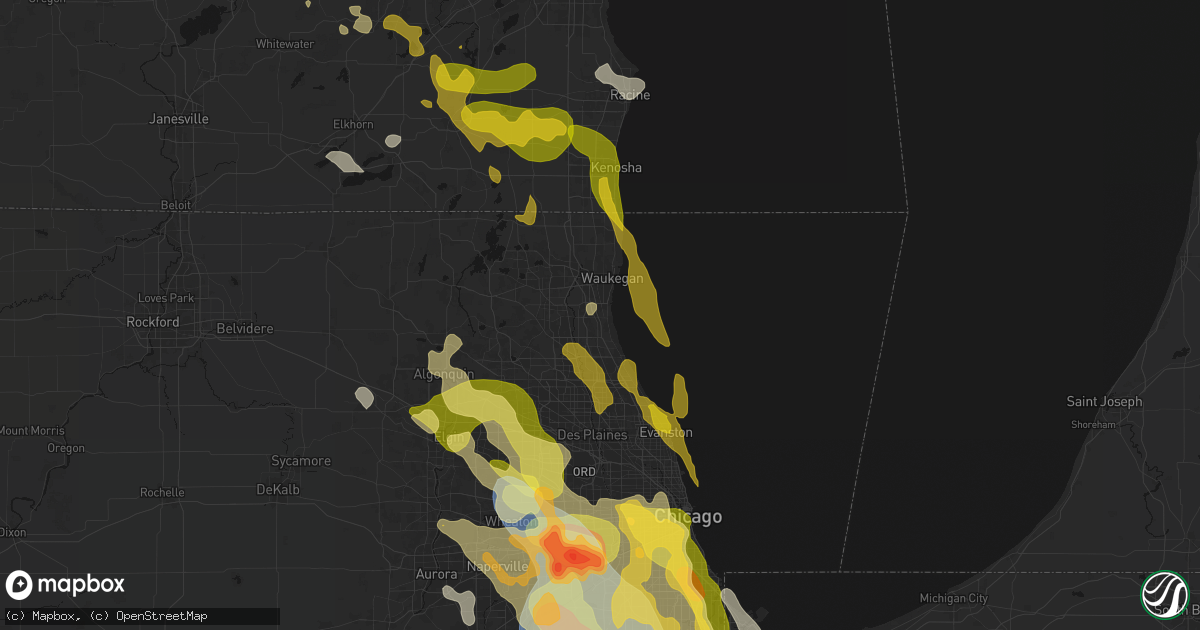 Hail map in Lake Bluff, IL on July 27, 2026
