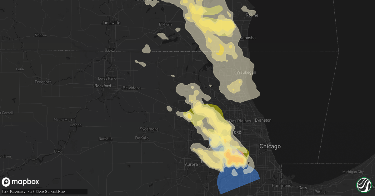 Hail map in Lake In The Hills, IL on July 27, 2026
