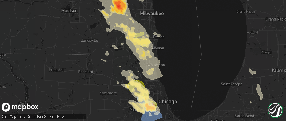 Hail map in Lake Villa, IL on July 27, 2026