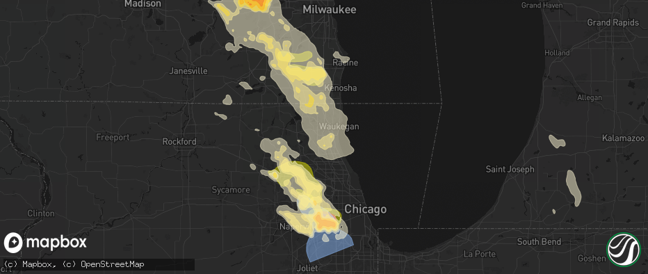 Hail map in Libertyville, IL on July 27, 2026