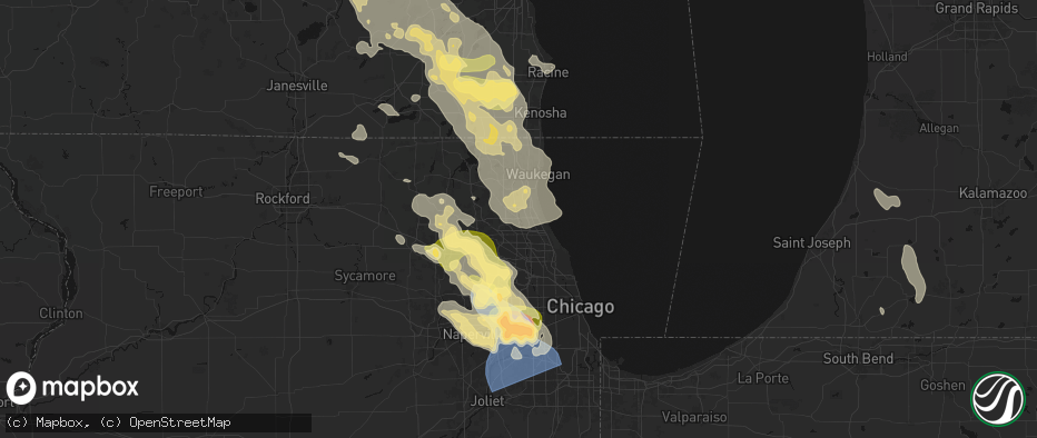 Hail map in Lincolnshire, IL on July 27, 2026