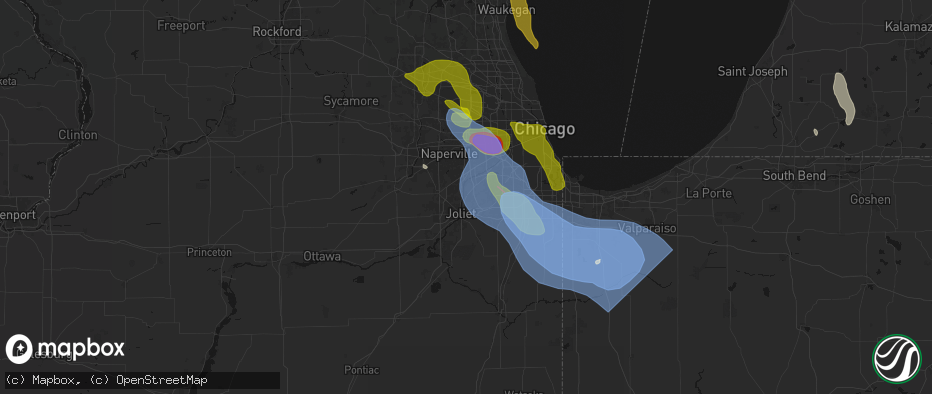 Hail map in Lockport, IL on July 27, 2026