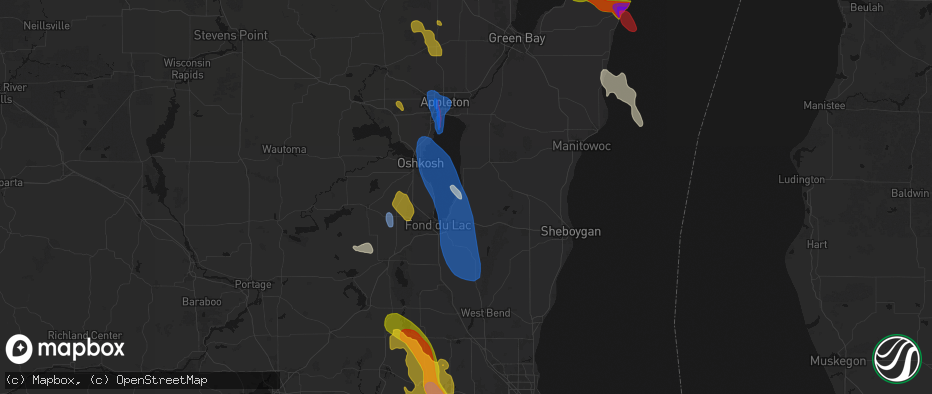 Hail map in Malone, WI on July 27, 2026