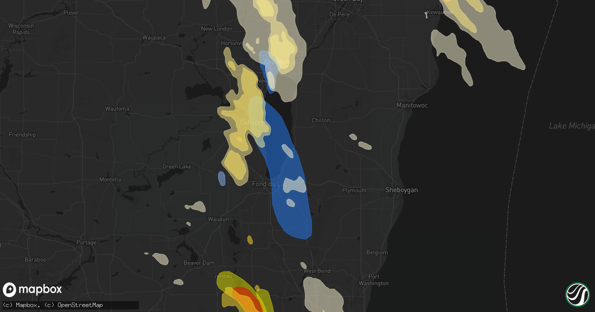 Hail map in Malone, WI on July 27, 2026