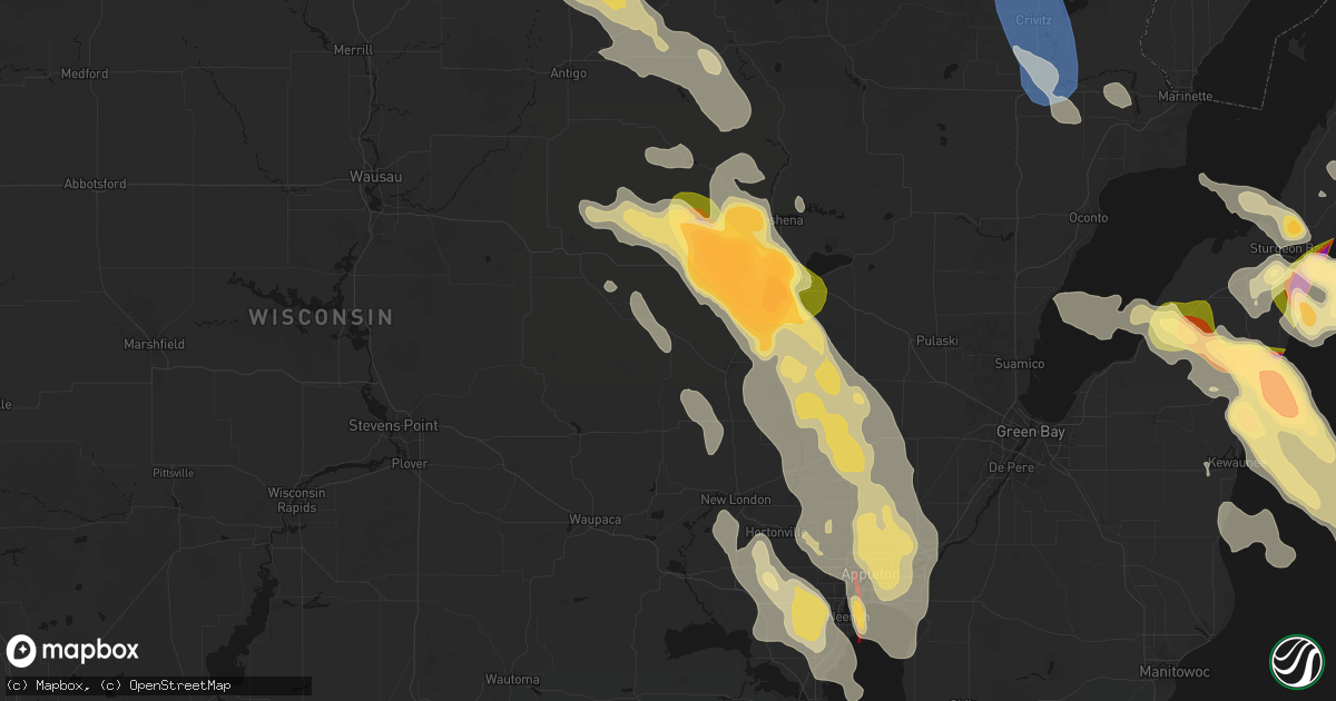 Hail map in Marion, WI on July 27, 2026