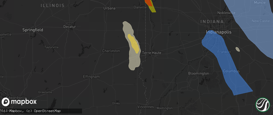 Hail map in Marshall, IL on July 27, 2026