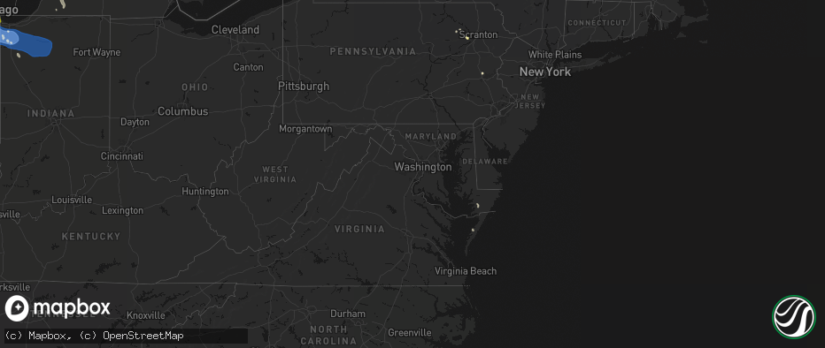 Hail map in Maryland on July 27, 2026