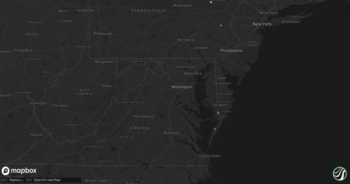 Hail map in Maryland on July 27, 2026