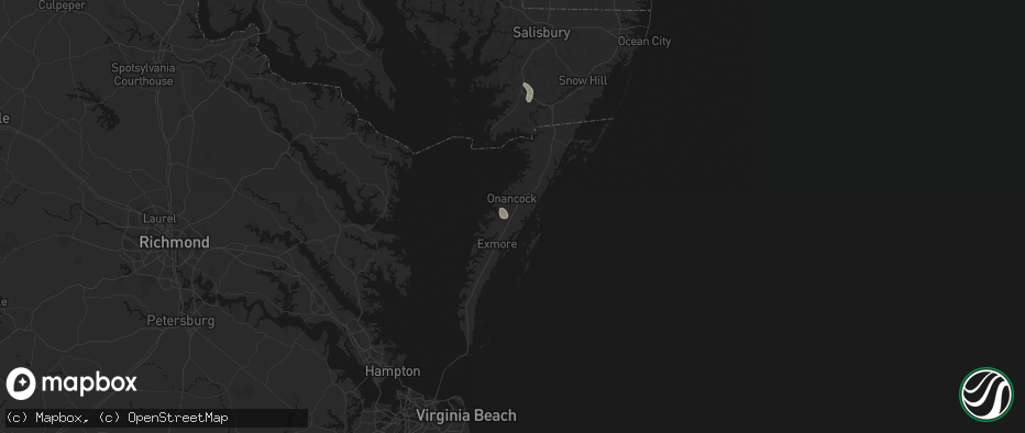 Hail map in Melfa, VA on July 27, 2026