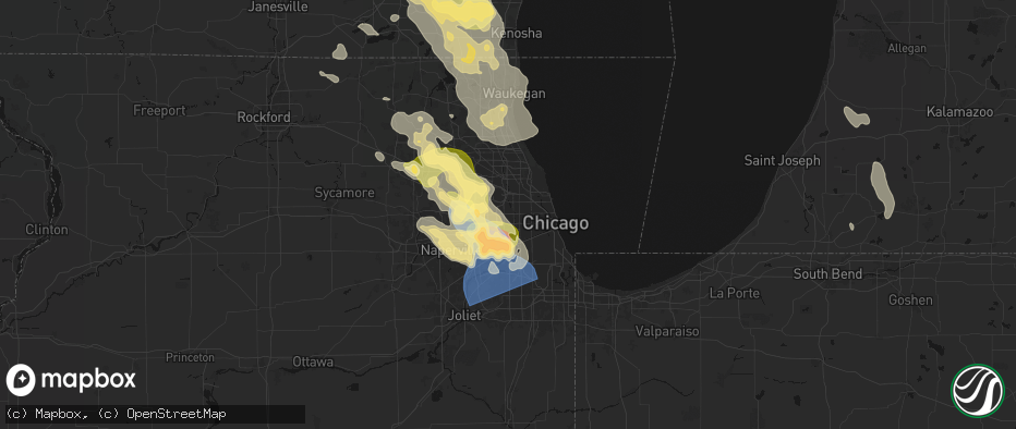 Hail map in Melrose Park, IL on July 27, 2026