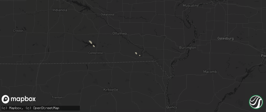 Hail map in Milton, IA on July 27, 2026