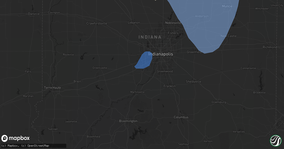 Hail map in Mooresville, IN on July 27, 2026