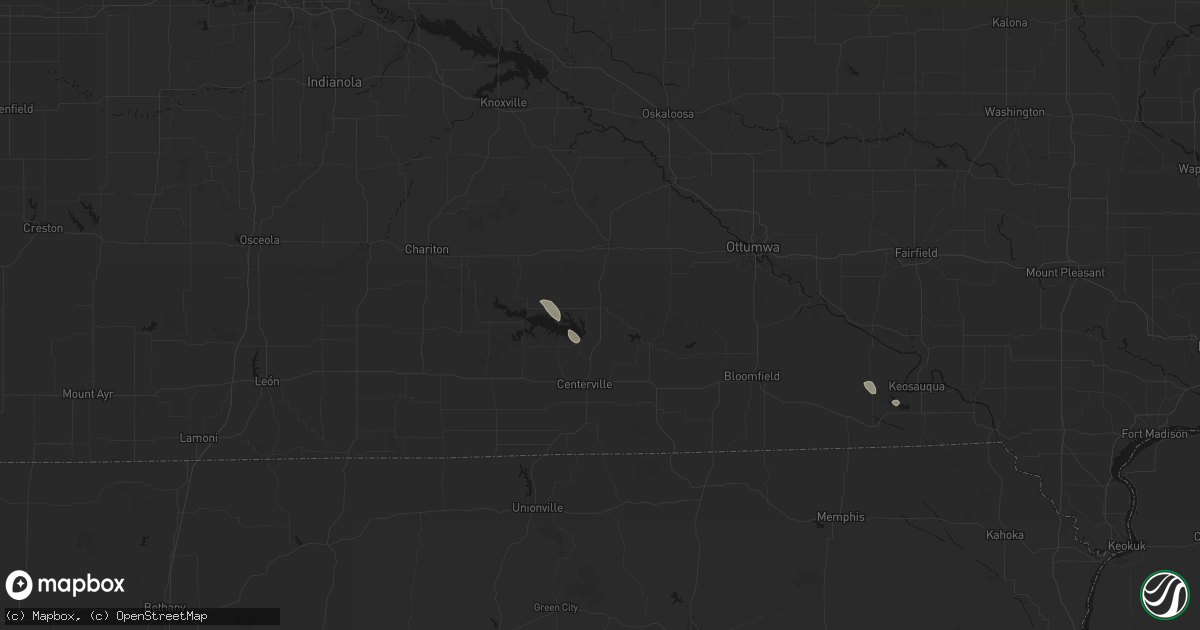 Hail map in Moravia, IA on July 27, 2026