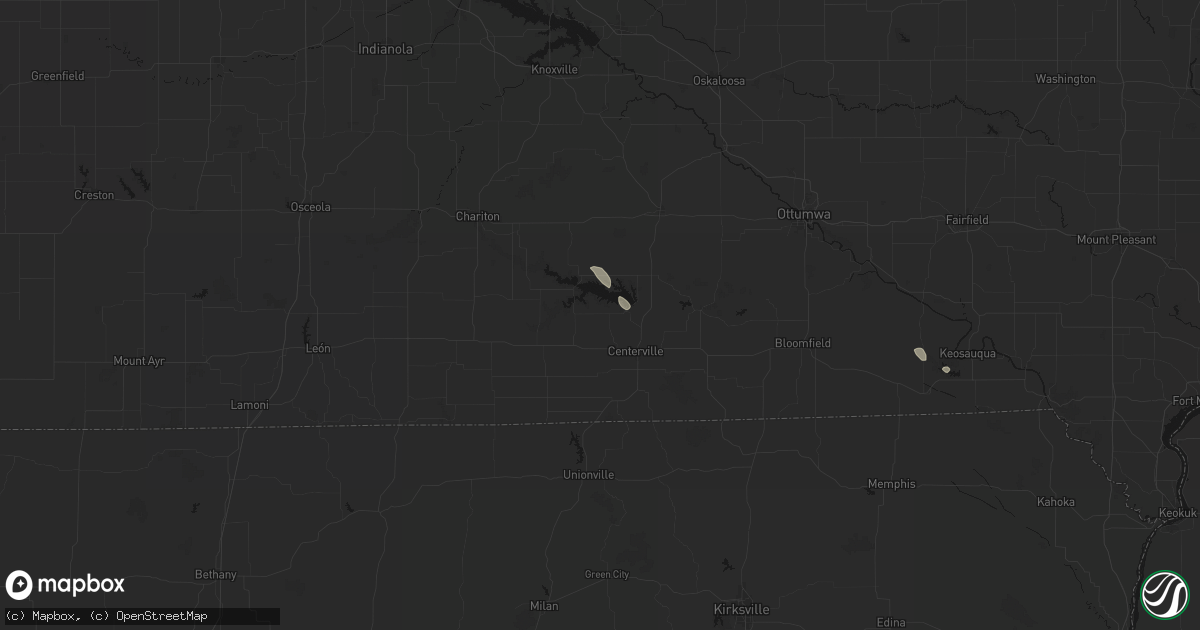 Hail map in Mystic, IA on July 27, 2026