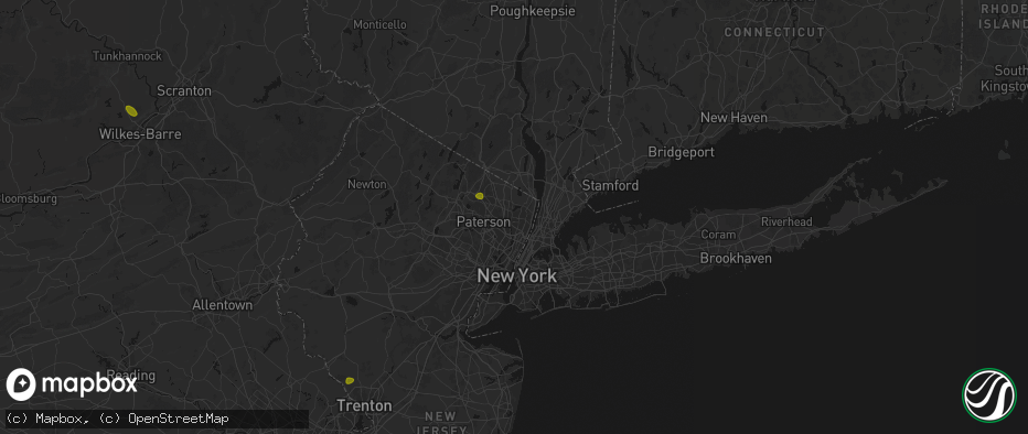 Hail map in New Milford, NJ on July 27, 2026